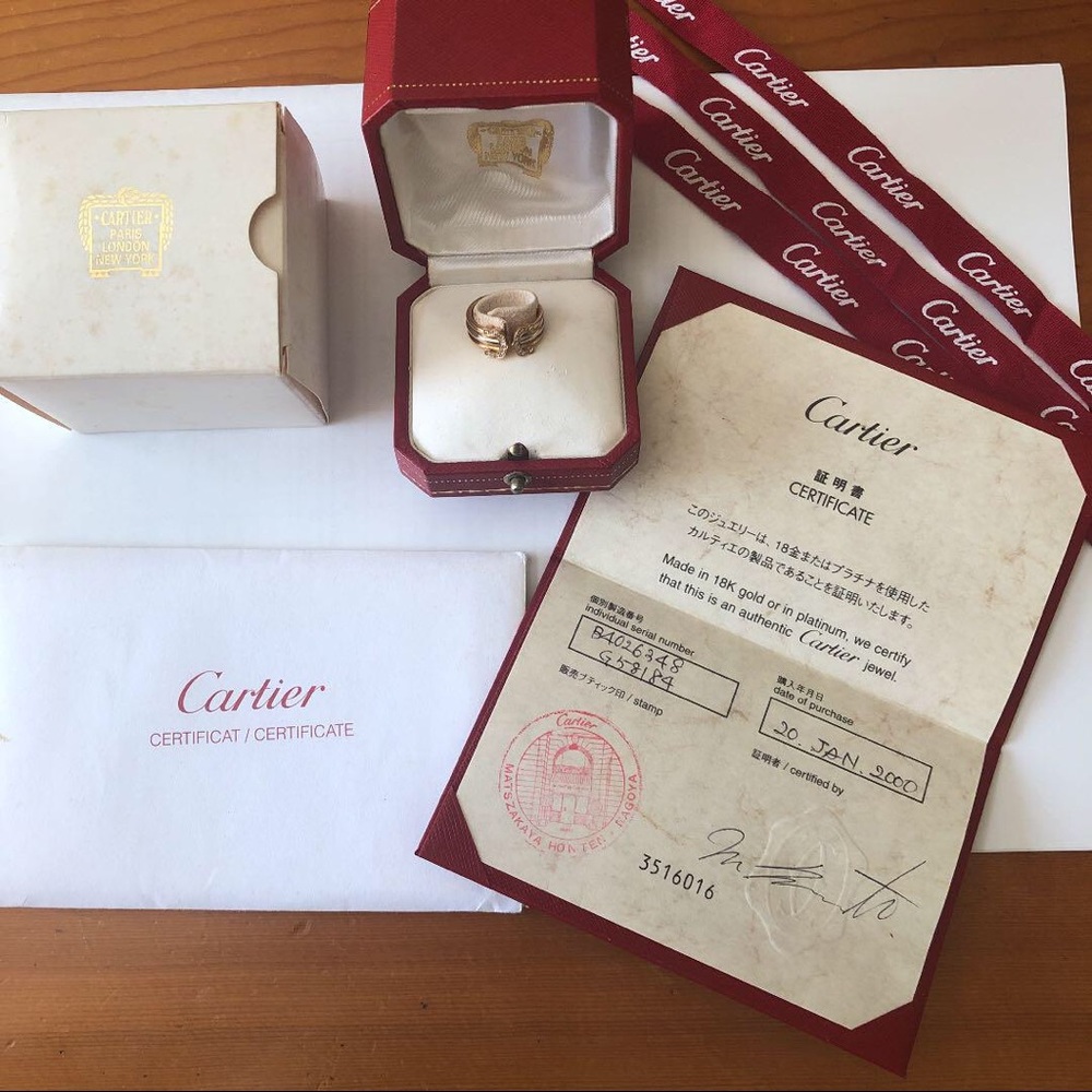 CARTIER 2C Tri-Color Diamond Ring